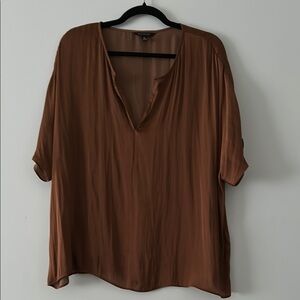 Banana Republic Popover Top Blouse Shirt Women’s XL X-Large Brown